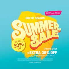 summer sale banner vector illustration