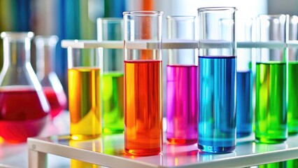 test tubes with colorful liquid