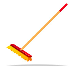 Sweeping brush or push broom vector isolated illustration - 764476520