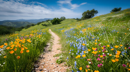 Hiking trails and capture the beauty of wildflowers lining the path. Pay attention to the diversity of species and colors © Sami