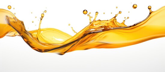 Capture a detailed image of a liquid splash in close proximity against a plain white background