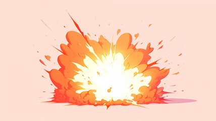 Hand drawn cartoon explosion flame illustration
 - obrazy, fototapety, plakaty