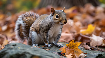 Wildlife thriving in urban environments. This might include birds, squirrels, or even deer that have adapted to city life