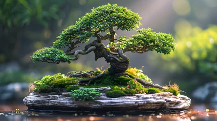 Foto op Plexiglas anti-reflex The art of bonsai trees and capture the intricate details of these miniature natural wonders © Samira