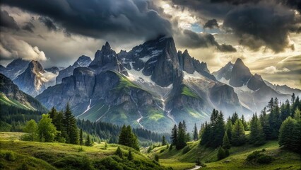 sunset in the mountains