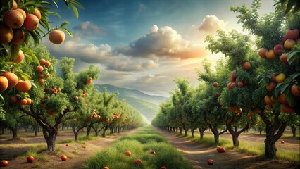 apple orchard - obrazy, fototapety, plakaty