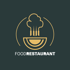 Vector editable logo for a restaurant and food shop