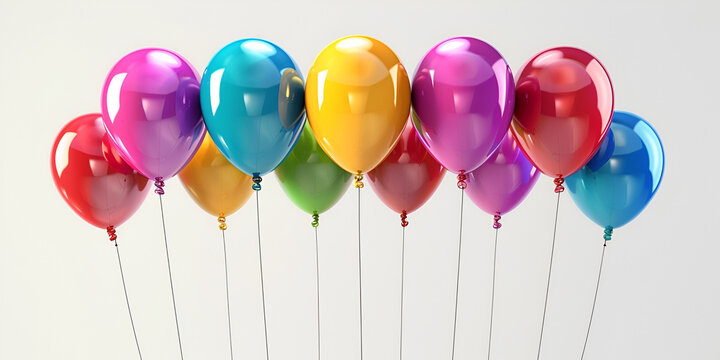 Colorful balloons on white background 