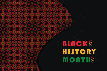 African-Americans Black history month lettering with colorful triangle pattern background vector illustration