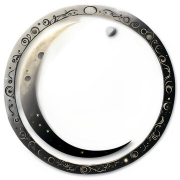 Celestial moon phase frame border with lunar cycles and celestial symbols Transparent Background Images
