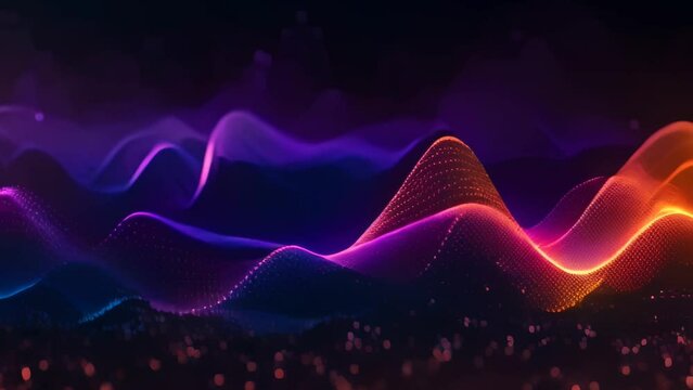 Sound wave oscillating light Abstract digital wave