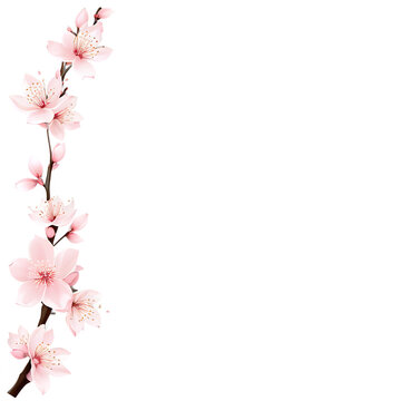 Delicate and elegant border design inspired by Japanese cherry blossoms (sakura) Transparent Background Images