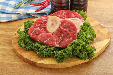 Raw ossobuco beef meat for cooking