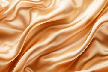 Obraz premium Beautiful smooth elegant wavy beige light brown satin silk luxury cloth fabric texture