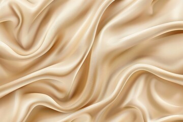 Obraz premium Beautiful smooth elegant wavy beige light brown satin silk luxury cloth fabric texture
