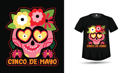 Cinco de Mayo floral cute t-shirt design vector 