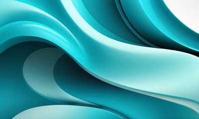Obraz na płótnie Canvas Beautiful Abstract 3d background with smooth turquoise 