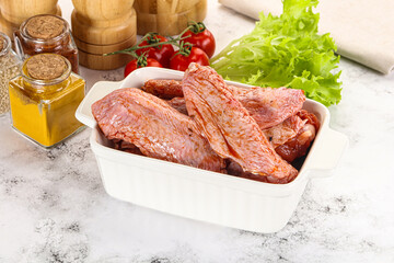 Marinated Duck wings for barbecue