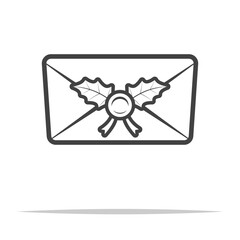 Christmas letter outline icon transparent vector isolated - 764487502