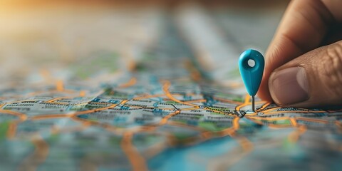 Pinning a Digital Location for Business Travel Planning with Copy Space