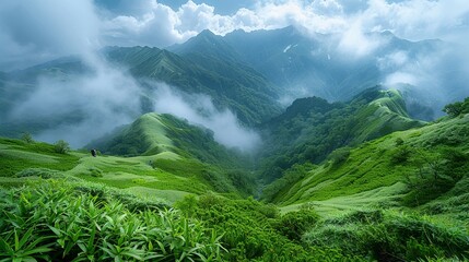 Greenery mountains, the tranquility of high altitudes