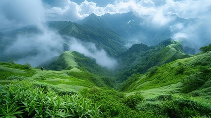 Obraz premium Greenery mountains, the tranquility of high altitudes