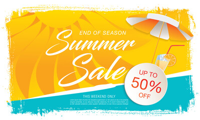 summer sale banner vector illustration