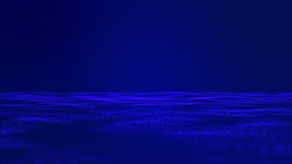 A Visualization of  into the matrix like cascade of glowing animation particle blue background. embodying the incessant