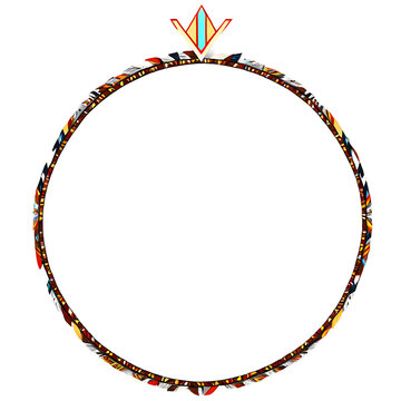 Tribal arrowhead border with Native American motifs Transparent Background Images