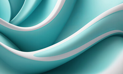 Fototapeta premium Beautiful Abstract 3d background with smooth turquoise 