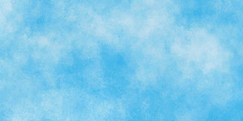 Abstract beautiful light blue cloudy sky clouds with stains, Creative vintage light sky blue background with various clouds and fogg, Watercolor stain with hand paint pattern on blue canvas.