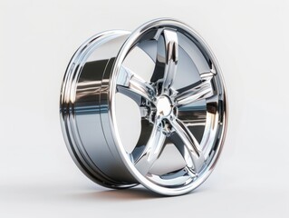 Shiny chrome wheel.