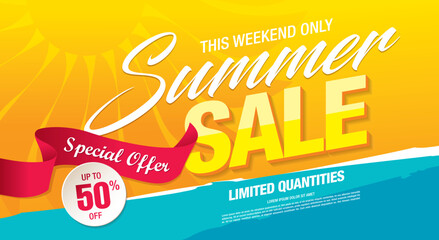 summer sale banner vector illustration
