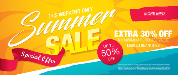 summer sale banner vector illustration