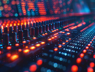 abstract background of coding software for sound beats technology