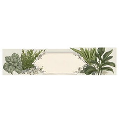 Vintage botanical label border with detailed plant illustrations Transparent Background Images 