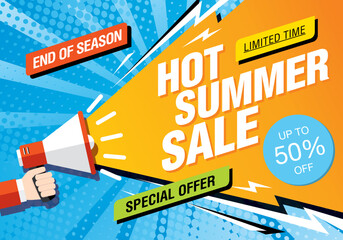 summer sale banner vector illustration - obrazy, fototapety, plakaty