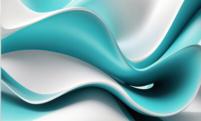 Obraz premium Beautiful Abstract 3d background with smooth turquoise 