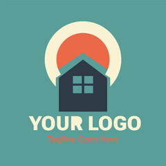 Vector real estate minimal logo design