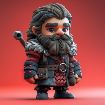 Fairytale Gnome Toy. Illustration On The Theme Of Fantasy, Comics And Cartoons. Generative AI 