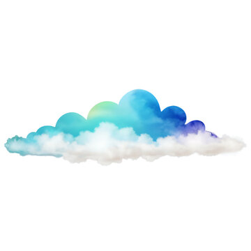 Watercolor rainbow cloud border with colorful fluffy clouds Transparent Background Images 