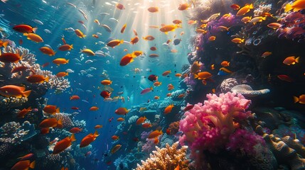 Vibrant Underwater Ecosystem - obrazy, fototapety, plakaty