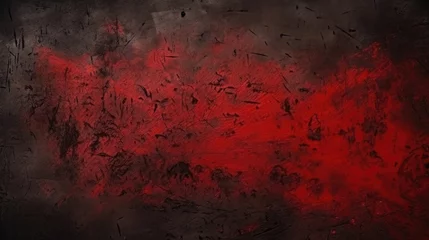 Foto op Aluminium Grunge texture effect background. Distressed rough dark abstract textured. Black isolated on red. Graphic design element © Usman