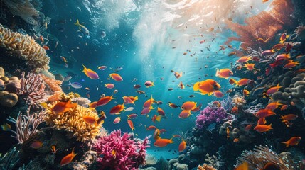 Fototapeta na wymiar Vibrant Underwater Reef Life
