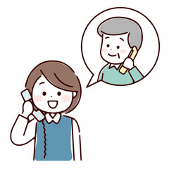 スタッフへ相談しているシニア男性