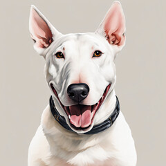 Obraz premium A bull terrier dog, watercolor, profile picture