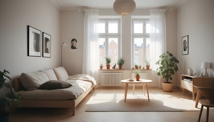 Fototapeta na wymiar Contemporary interior design modern living room with window 