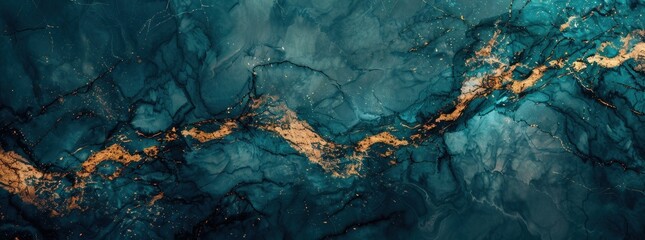 Naklejka premium Golden Veined Marble Texture Art