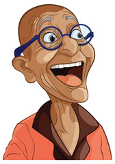 Vector illustration of a happy senior male