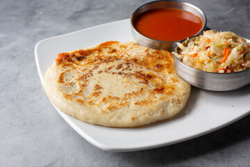 A view of a pupusas entree.